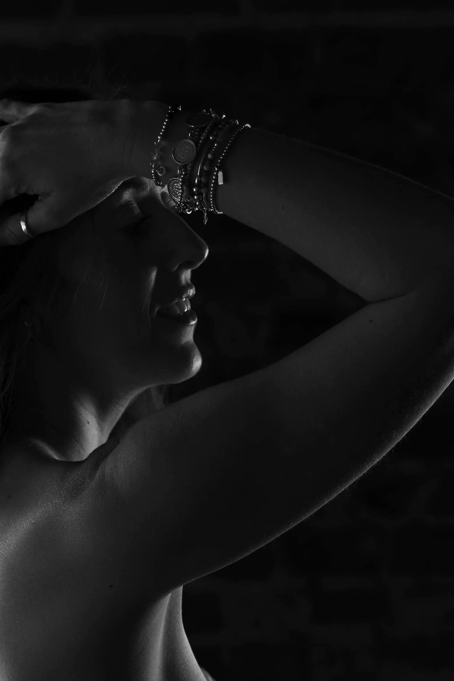 Confident, empowering boudoir portrait